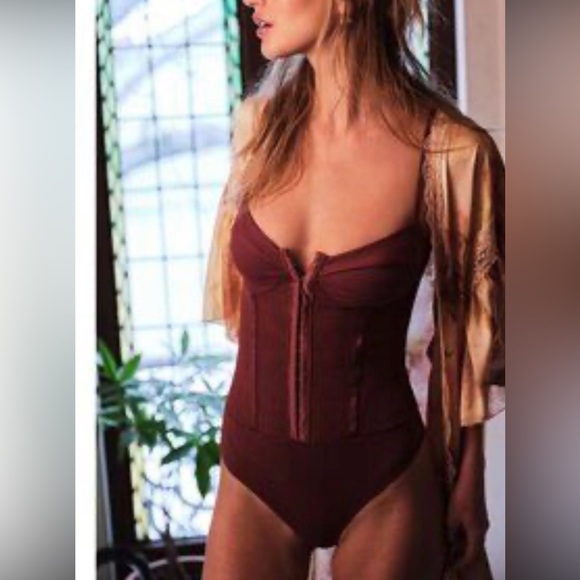 Free People Tops - Free People Burgundy Bodysuit